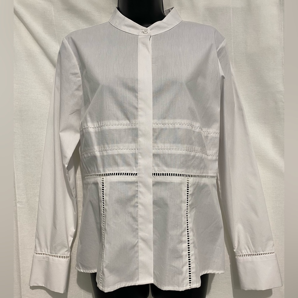 Donna Karan White Long Sleeve Top